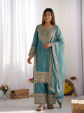Premium Embroidered Sharara Suit Set With Dupatta