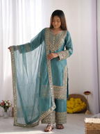 Premium Embroidered Sharara Suit Set With Dupatta