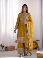 Premium Embroidered Sharara Suit Set With Dupatta