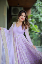 Luxury Embroidered Anarkali Suit Set with Dupatta