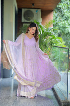 Luxury Embroidered Anarkali Suit Set with Dupatta