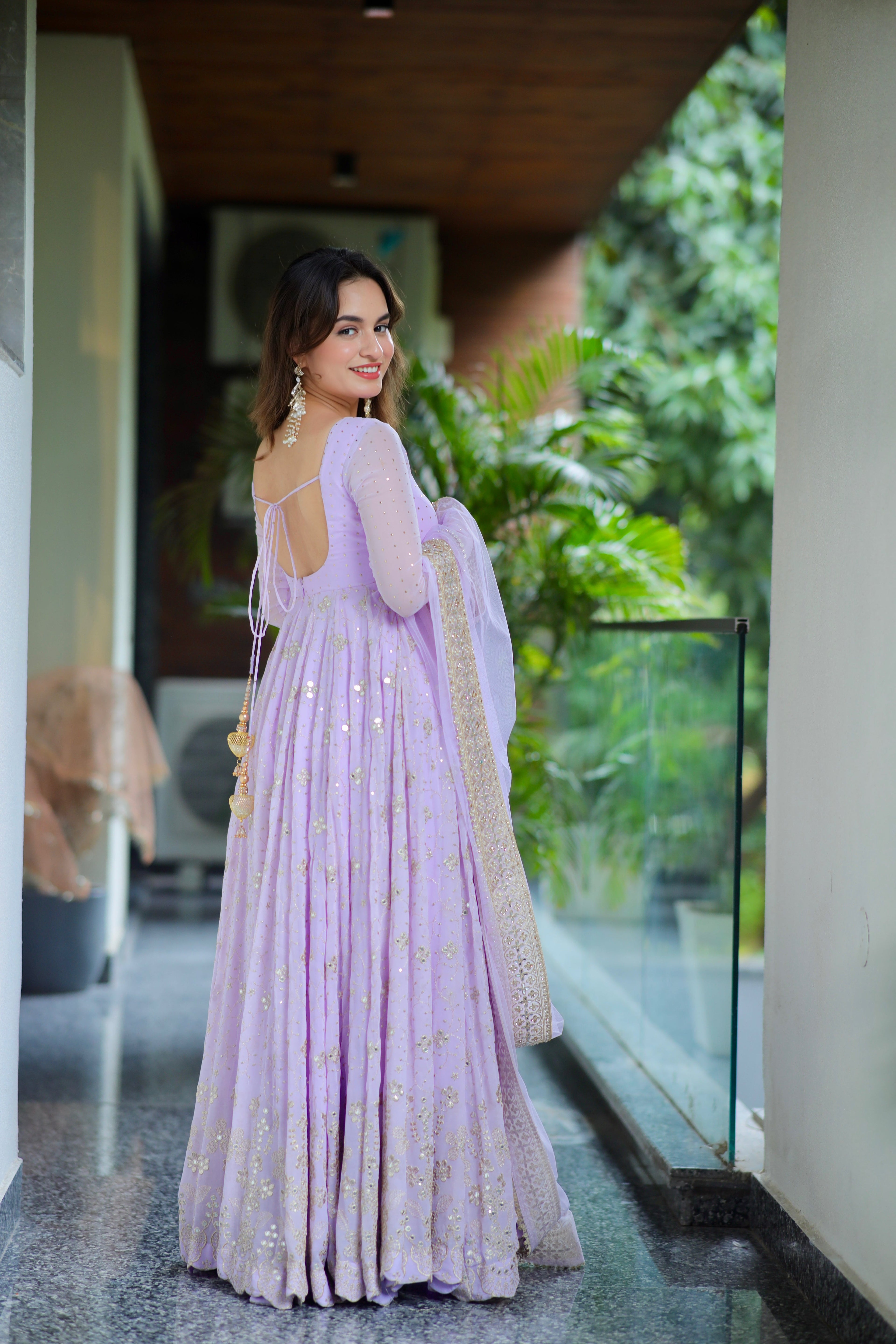 Luxury Embroidered Anarkali Suit Set with Dupatta