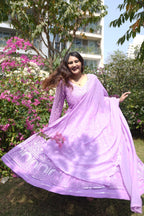 Purple Sequins Embroidered Anarkali Suit Set with Dupatta