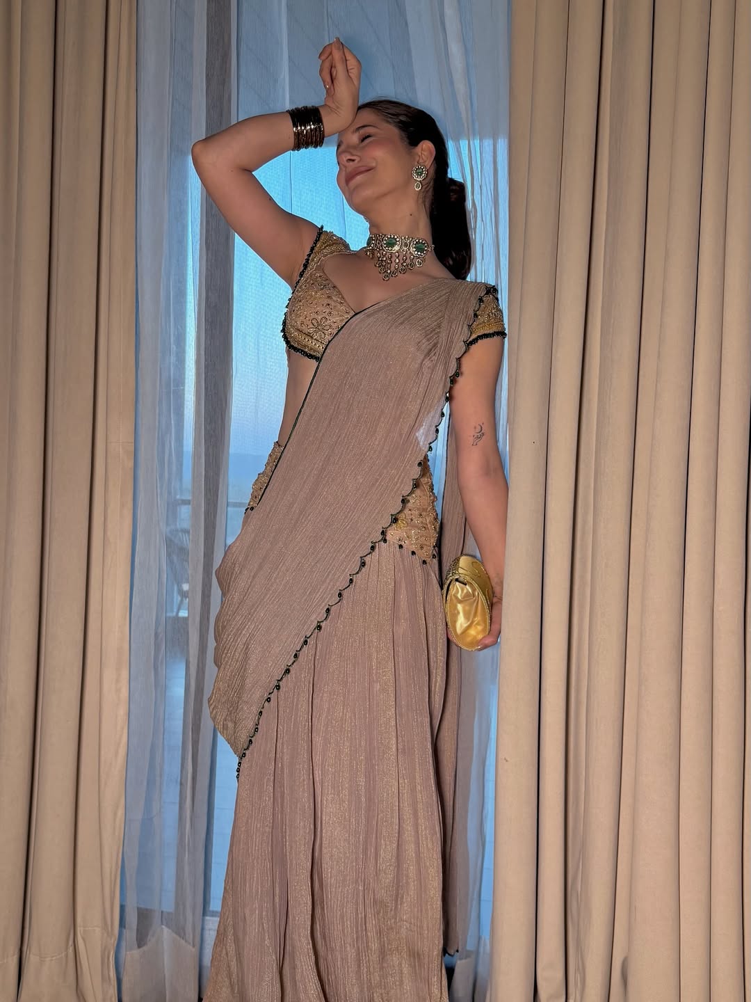 Ready to Wear Crushed Party Wear Saree
