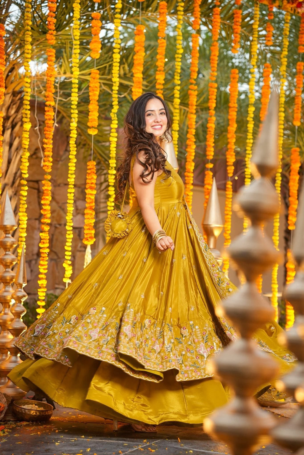 Premium Silk Embroidered Anarkali Suit Set with Palazzo & Dupatta