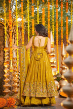 Premium Silk Embroidered Anarkali Suit Set with Palazzo & Dupatta