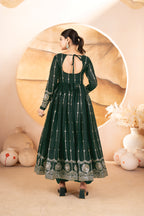 Premium Dark Green Anarkali Suit Set with Dupatta