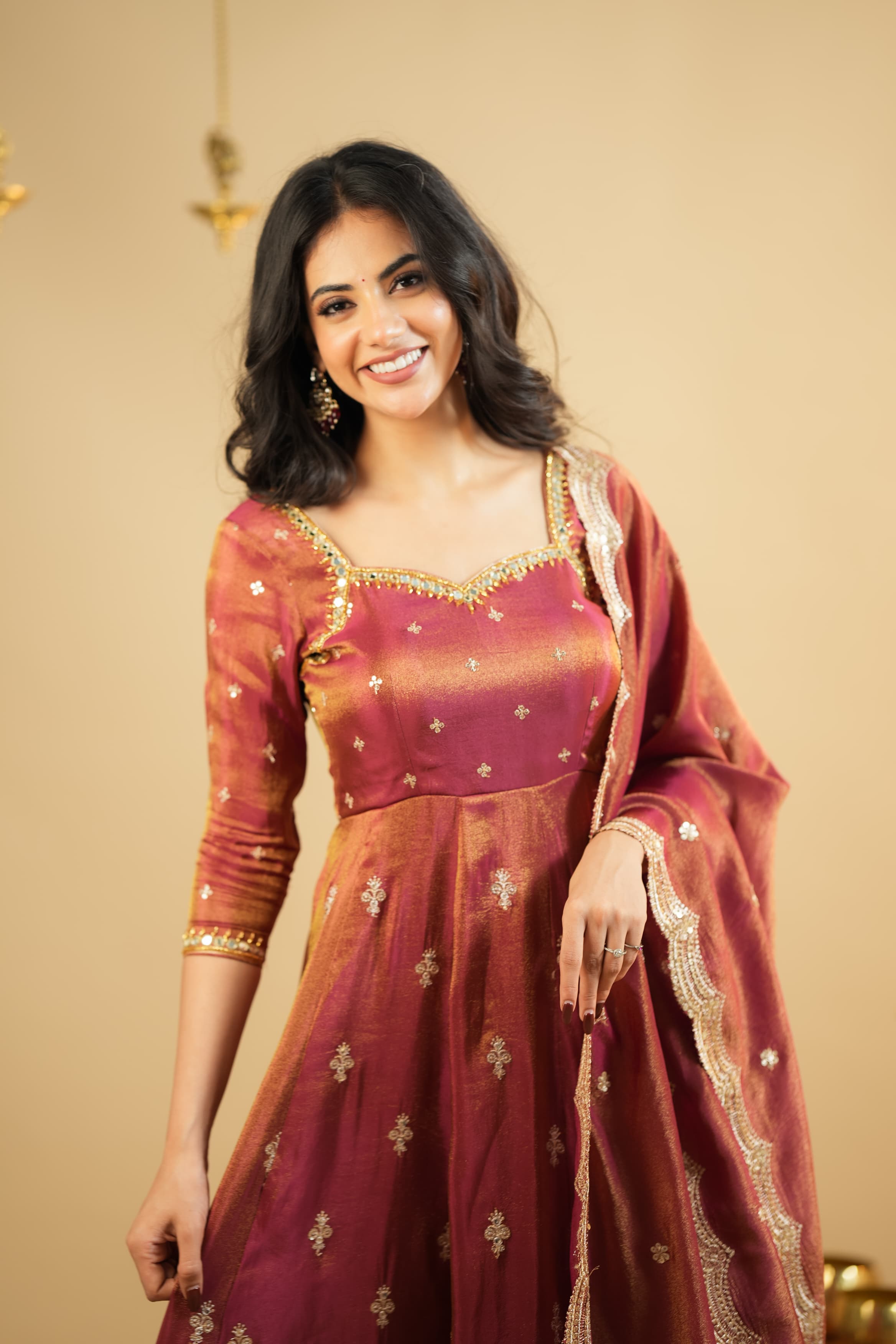 Designer Cosmo Embroidered Kali-Cut Anarkali Suit Set with Dupatta
