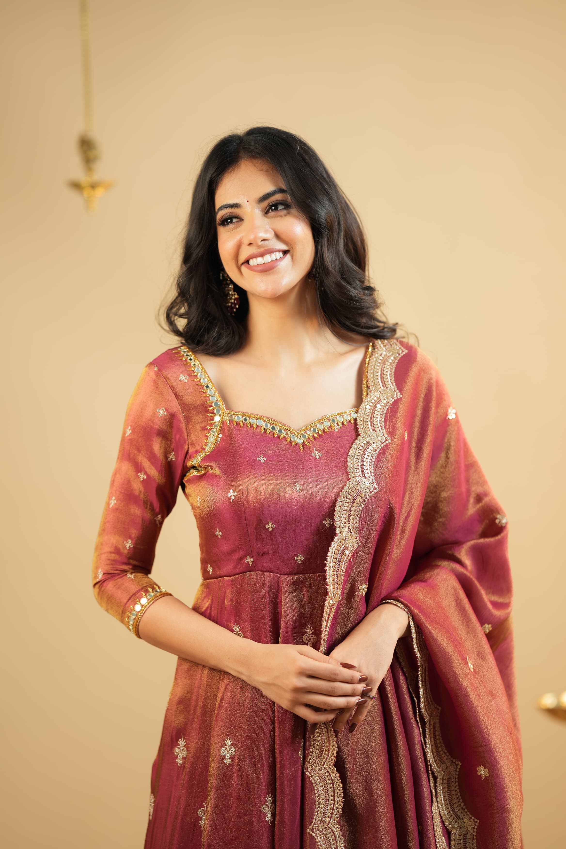 Designer Cosmo Embroidered Kali-Cut Anarkali Suit Set with Dupatta