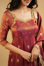 Designer Cosmo Embroidered Kali-Cut Anarkali Suit Set with Dupatta