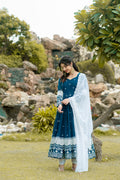 Women's Embroidered Anarkali Suit Set with Dupatta & Pants