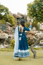 Women's Embroidered Anarkali Suit Set with Dupatta & Pants