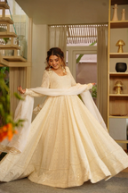 Premium Off White Anarkali Suit Set with Dupatta