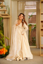 Premium Off White Anarkali Suit Set with Dupatta