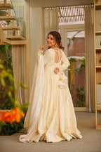Premium Off White Anarkali Suit Set with Dupatta