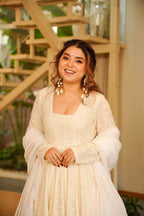Premium Off White Anarkali Suit Set with Dupatta