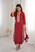 Premium Mirror Work Kurti Pant Set with Batwa | Festive Wear Outfit