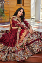 Premium Heavy Flair Muslin Cotton Lehenga Choli with Mirror Work
