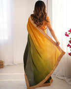 Premium Designer Chinon Silk Embroidered Saree for Women
