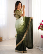 Premium Designer Chinon Silk Embroidered Saree for Women