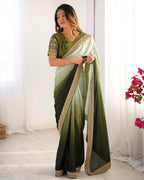 Premium Designer Chinon Silk Embroidered Saree for Women
