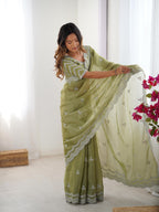 Premium Designer Jimmy Choo Embroidered Saree for Women