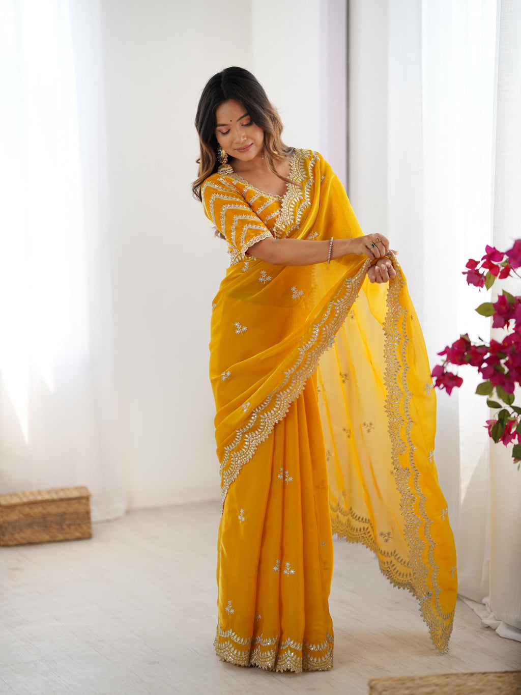 Premium Designer Jimmy Choo Embroidered Saree for Women