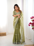 Premium Designer Jimmy Choo Embroidered Saree for Women