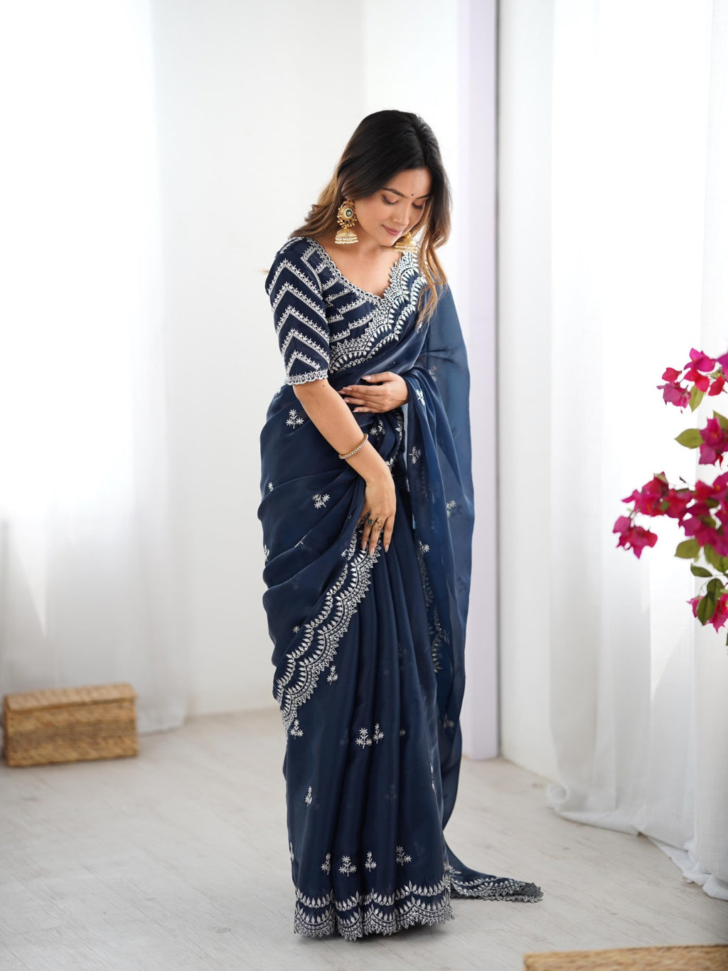 Premium Designer Jimmy Choo Embroidered Saree for Women
