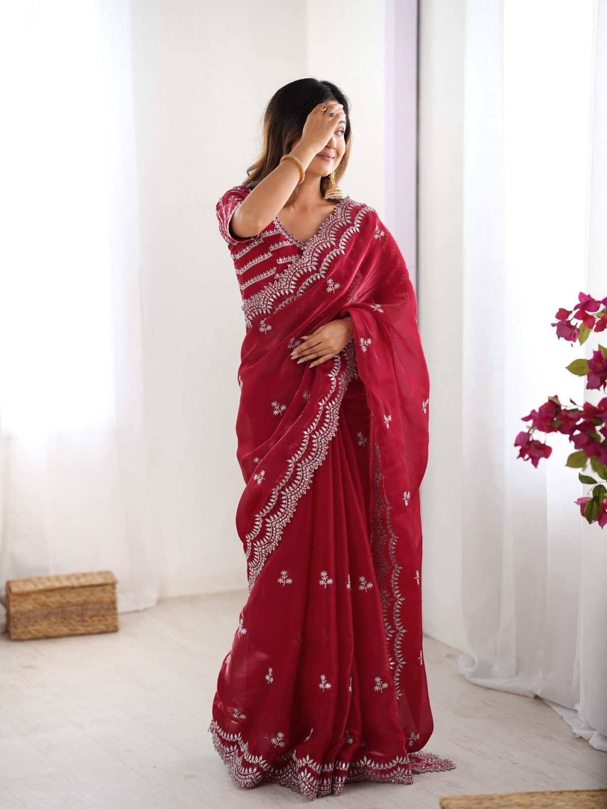 Premium Designer Jimmy Choo Embroidered Saree for Women