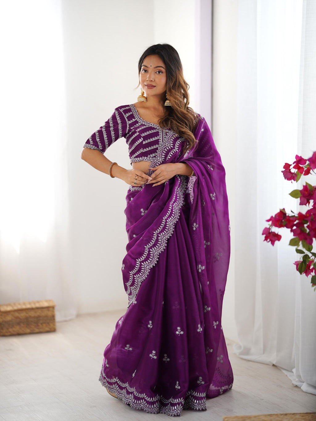 Premium Designer Jimmy Choo Embroidered Saree for Women