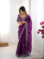 Premium Designer Jimmy Choo Embroidered Saree for Women