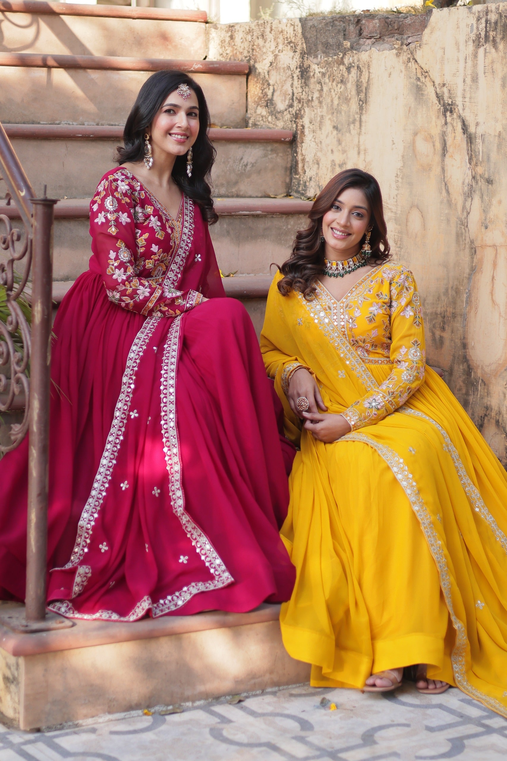 Premium Designer Gown with Embroidered Dupatta | Party Wear Outfit