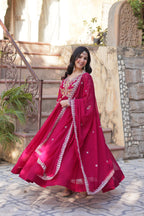 Premium Designer Gown with Embroidered Dupatta | Party Wear Outfit
