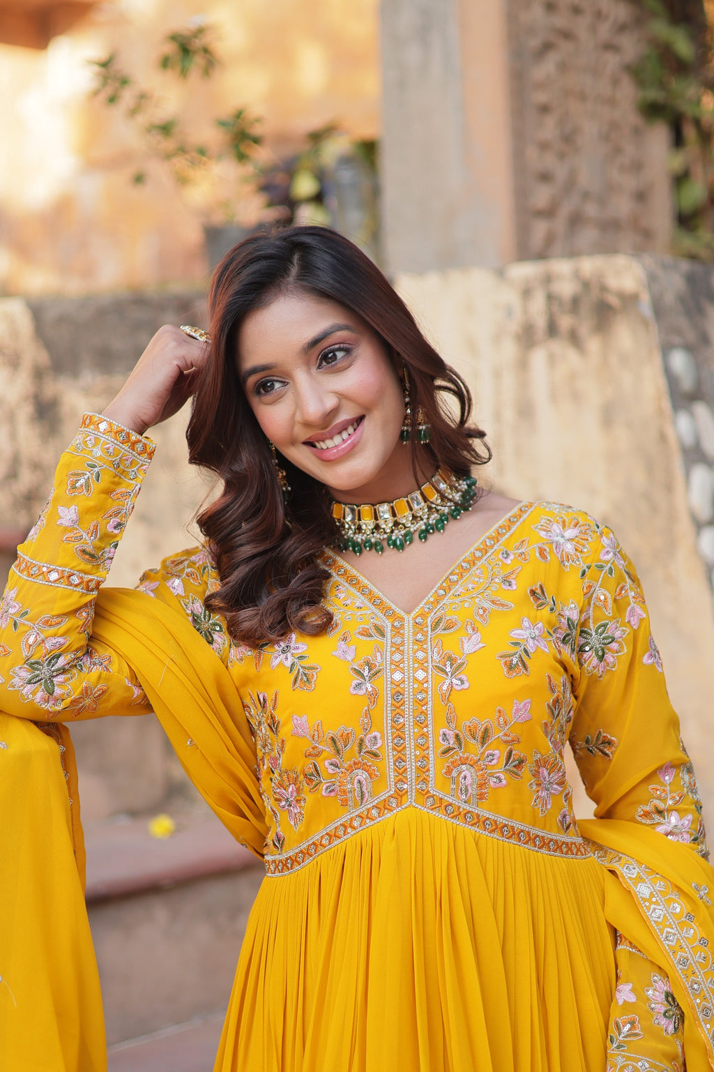 Premium Designer Gown with Embroidered Dupatta | Party Wear Outfit