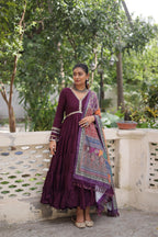 Premium Frill Gown with Printed Dupatta - Wedding Functions Outfit