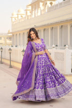 Premium Designer Viscose Jacquard Lehenga Choli with Embroidered Dupatta