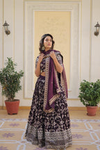 Premium Designer Viscose Jacquard Lehenga Choli with Embroidered Dupatta