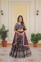Premium Designer Viscose Jacquard Lehenga Choli with Embroidered Dupatta