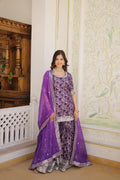 Premium Purple Gharara Suit Set with Dupatta