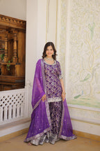 Premium Purple Gharara Suit Set with Dupatta