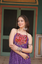 Bandhani Print Sleeveless Gown