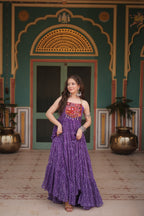 Bandhani Print Sleeveless Gown