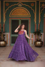 Bandhani Print Sleeveless Gown