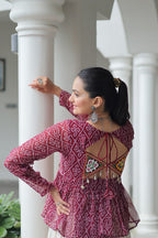 Bandhani Print Peplum Top