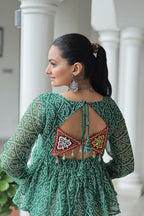 Bandhani Print Peplum Top