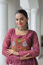 Bandhani Print Peplum Top