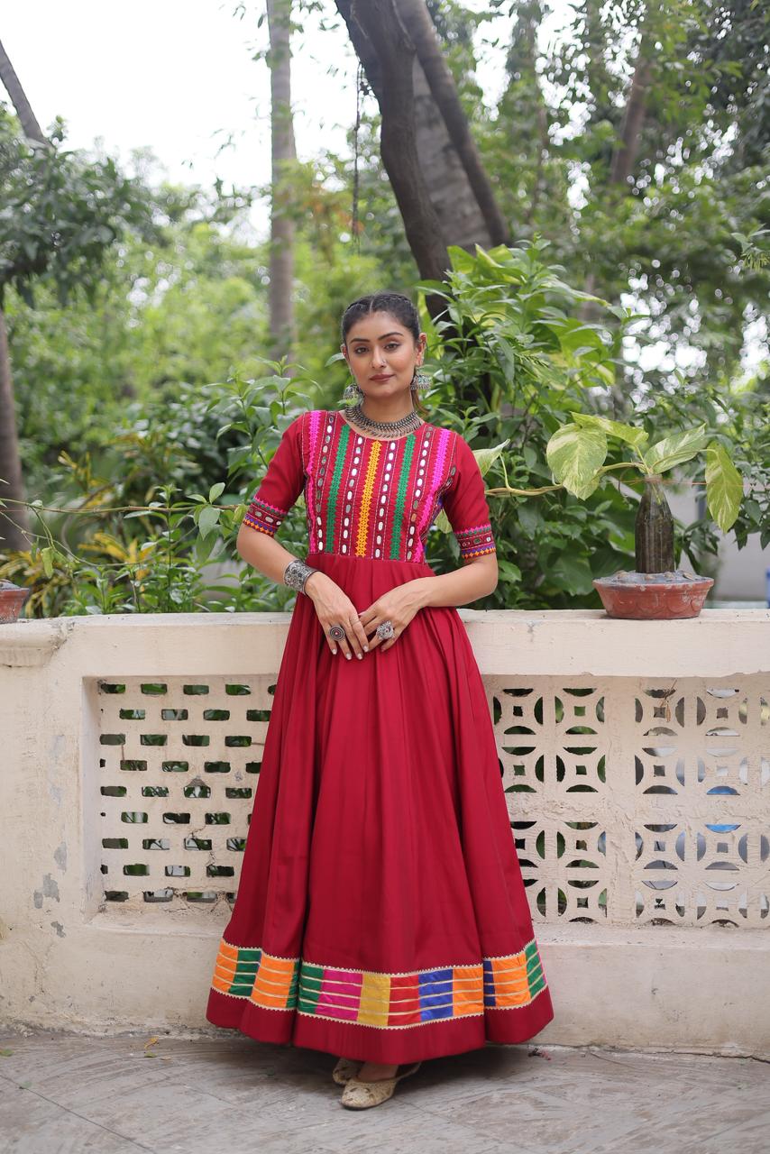 Navratri Gown with Mirror Work