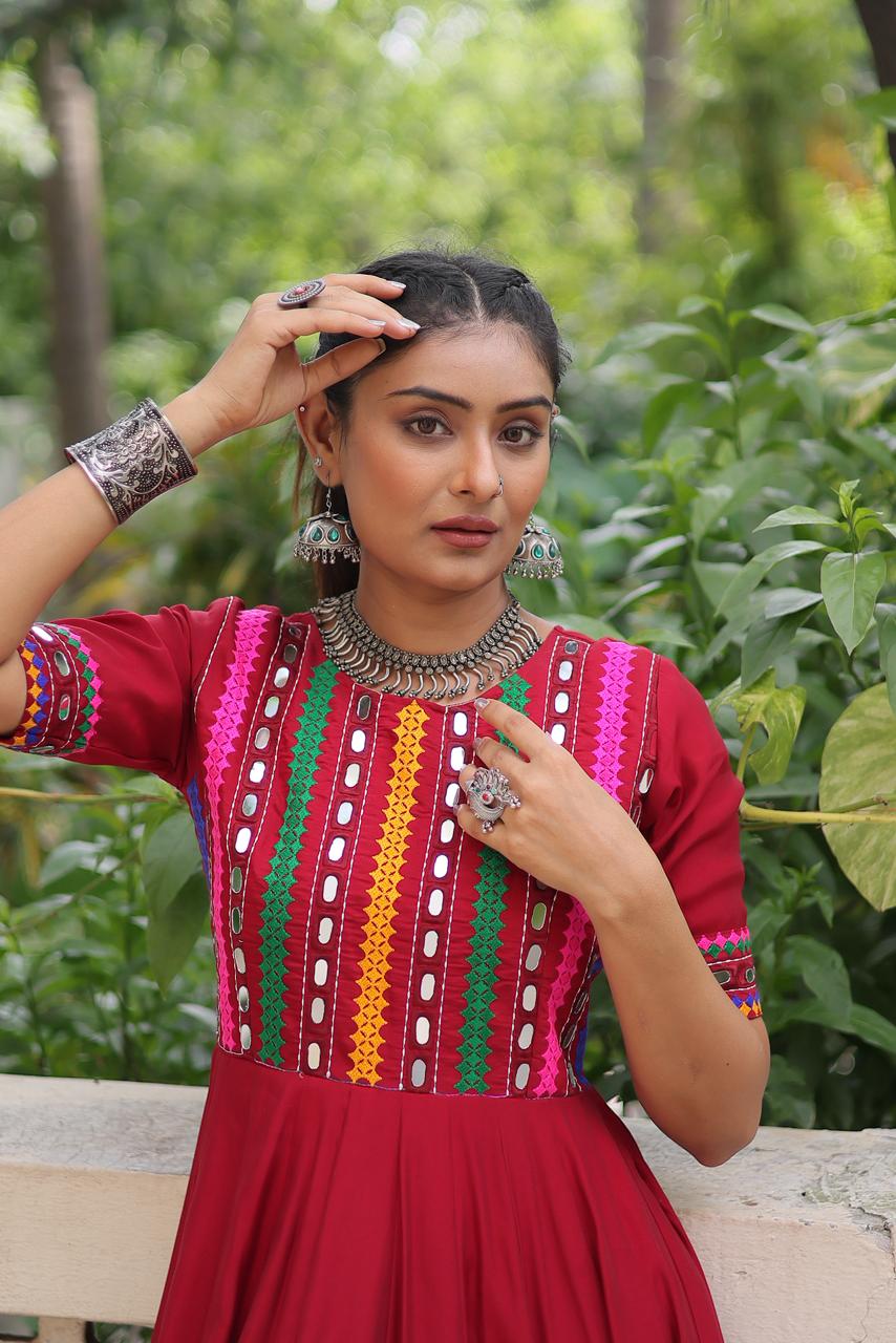 Navratri Gown with Mirror Work