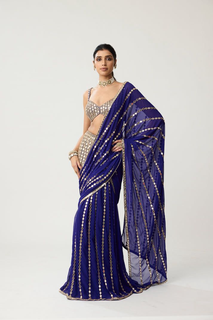 Ready to Wear Real Mirror Work Saree